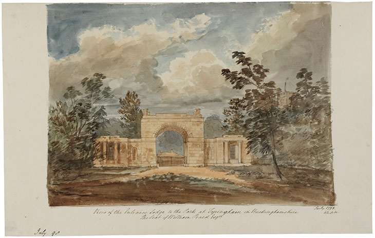 View of the Entrance Lodge at Tyringham (1798), Joseph Gandy. Sir John Soane’s Museum, London.