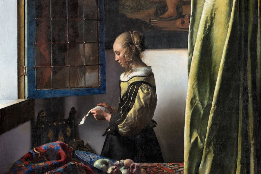 Girl Reading a Letter at the Open Window (detail; 1657–59), Johannes Vermeer.
