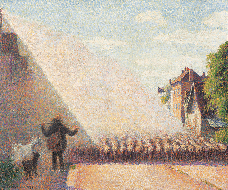 The flock of sheep, Eragny-sur-Epte (1888), Camille Pissarro. 