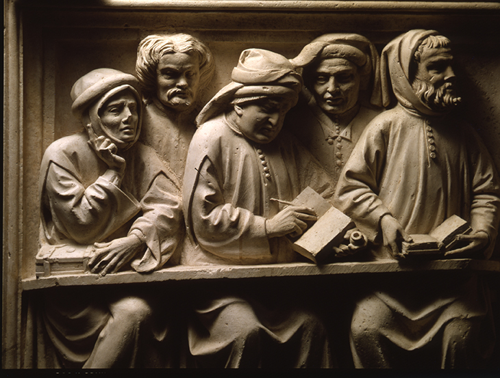 Tomb of Lorenzo Pini (detail of the left panel), Paolo di Bonaiuto.