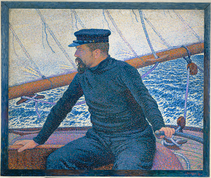 At sea, portrait of Paul Signac (1896), Théo van Rysselberghe