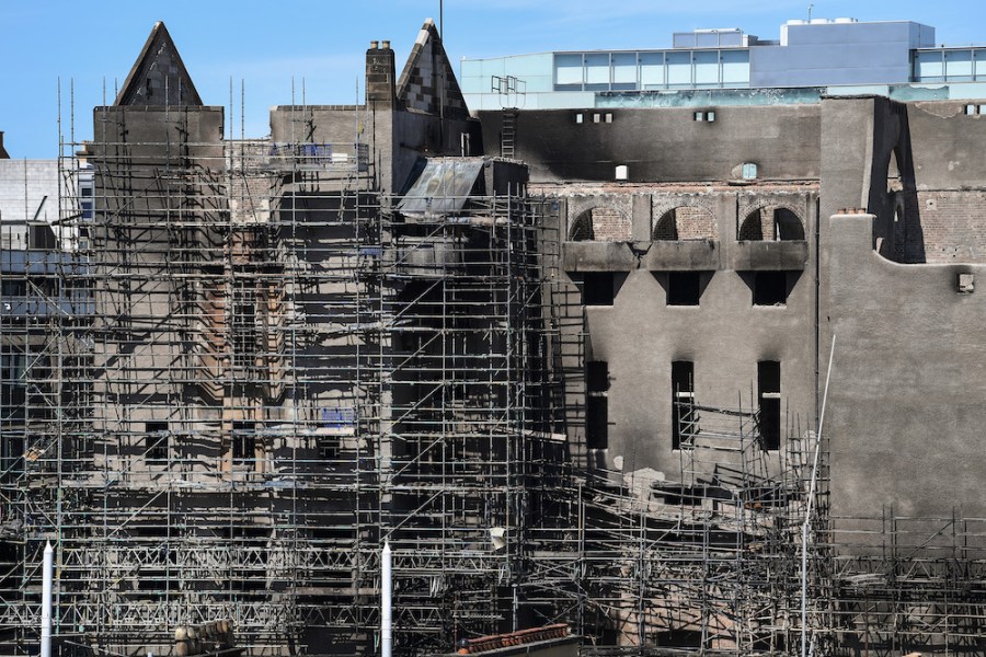The Glasgow School of Art, after it was damaged by fire in June 2018.