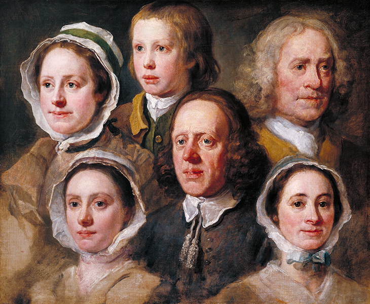 Heads of Six of Hogarth’s Servants (c. 1750–55), William Hogarth.
