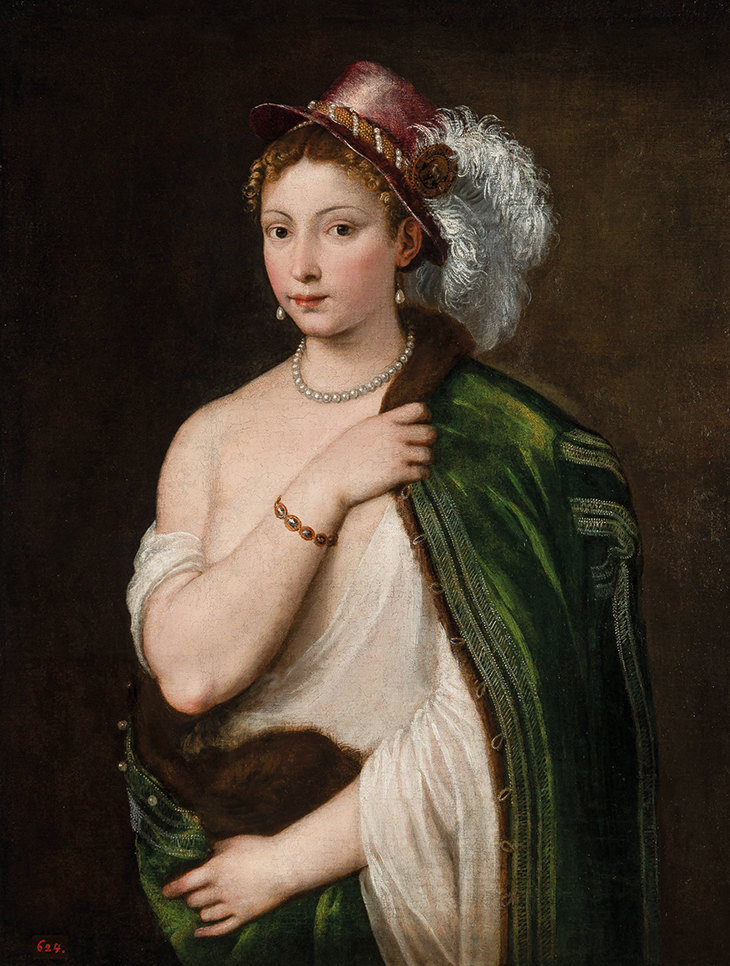 Woman with a Plumed Hat (1534–36), Titian. 