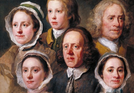 Heads of Six of Hogarth’s Servants (detail; c. 1750–55), William Hogarth.