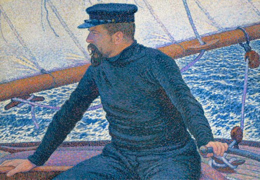 At sea, portrait of Paul Signac (detail; 1896), Théo van Rysselberghe.