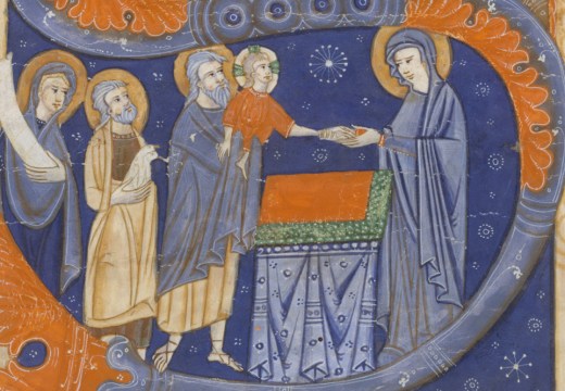 The Presentation of Christ in the Temple (detail of a cutting from a choirbook; c. 1278), Master of Bagnacavallo.