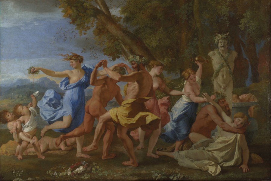 A Bacchanalian Revel before a Term (detail; 1632–33), Nicolas Poussin. The National Gallery