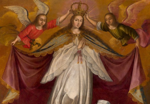 Patronage of the Virgin Immaculate over the Children of the Viceroy Count of Lemos (detail; c. 1672), workshop of Francisco de Escobar.