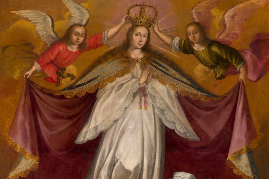 Patronage of the Virgin Immaculate over the Children of the Viceroy Count of Lemos (detail; c. 1672), workshop of Francisco de Escobar.