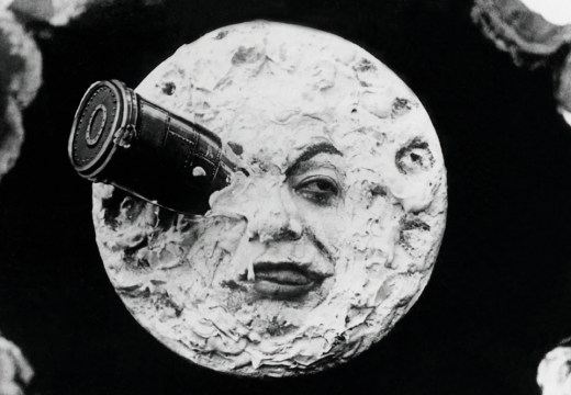 Still from ‘Voyage to the Moon’ (1902) by Georges Méliès: the astronomers’ vessel lands on the moon.