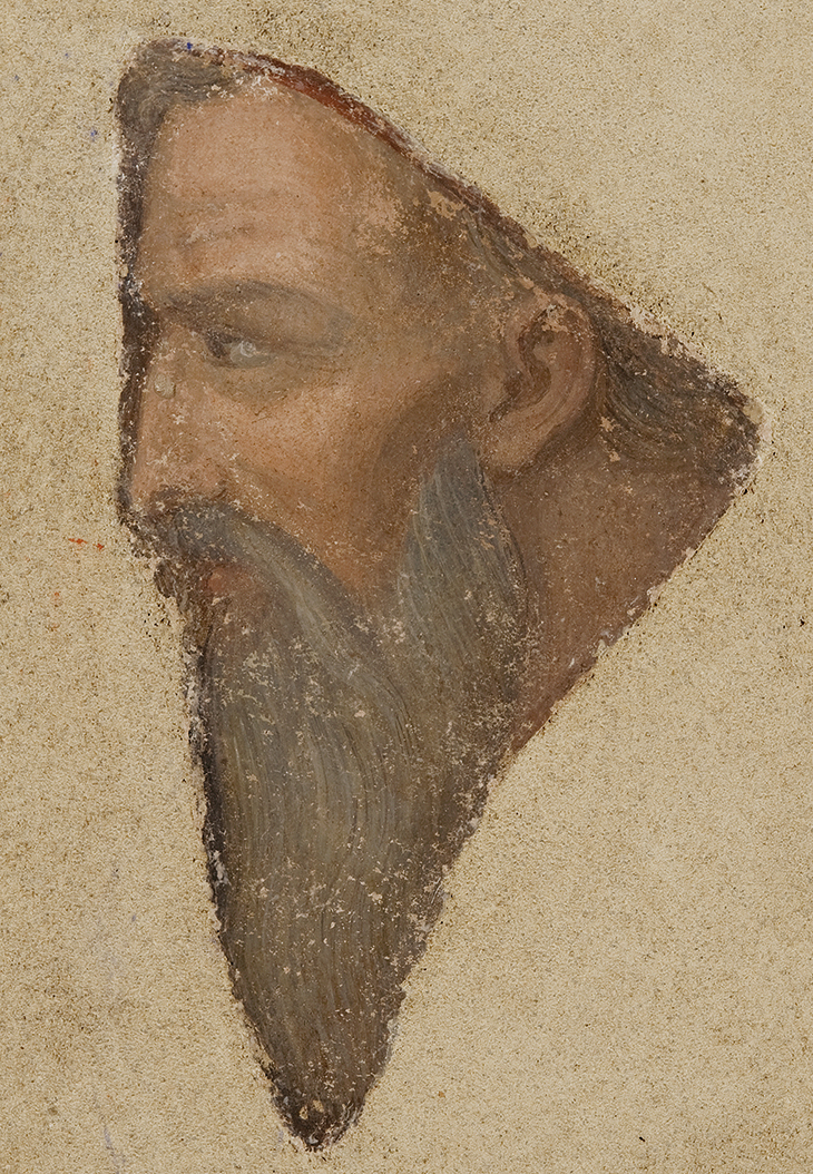 Head added to The Ascension of St John the Evangelist in the Peruzzi Chapel, Florence, 1841–48 by Antonio Marini; removed by Leonetto Tintori c. 1960. Photo: Opera di Santa Croce, Archivio Storico and Fondo Edifici di Culto