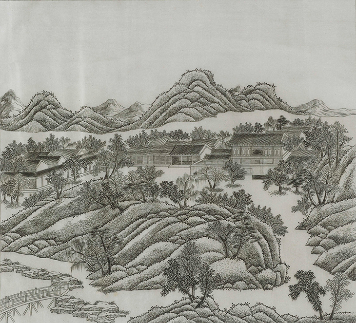 Cloud and Mountain Landscapes (1714), Matteo Ripa after Yu Shen.