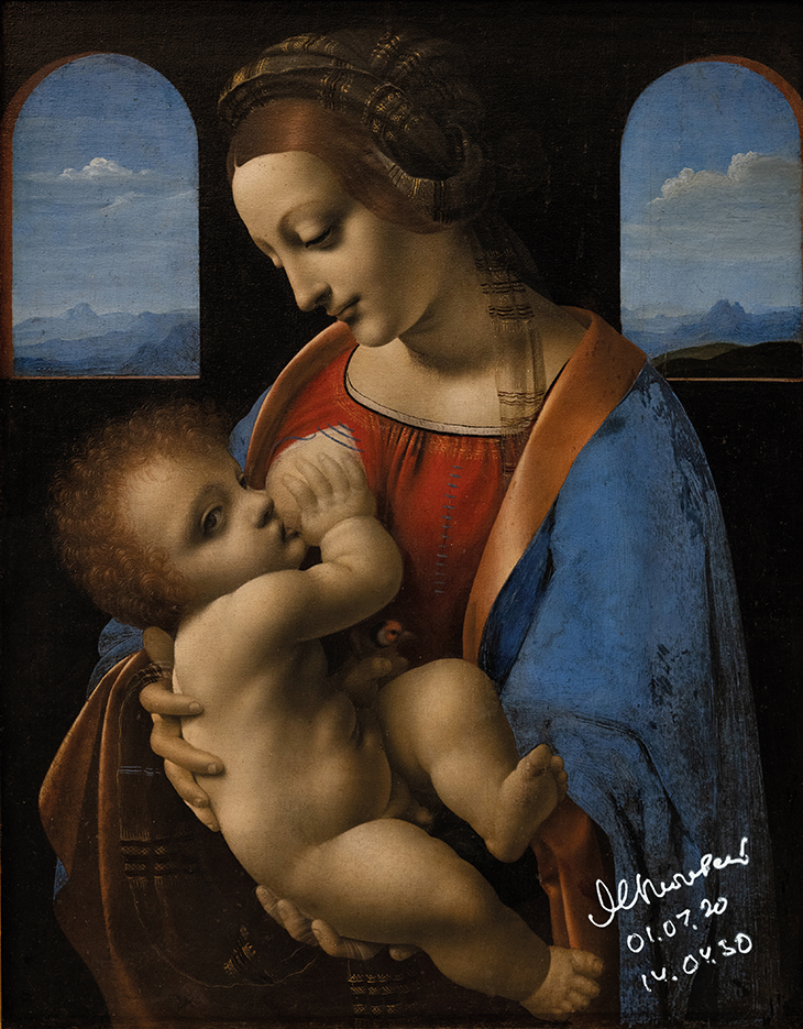 Digital copy of The Madonna and Child by Leonardo da Vinci, minted by the State Hermitage Museum, St Petersburg