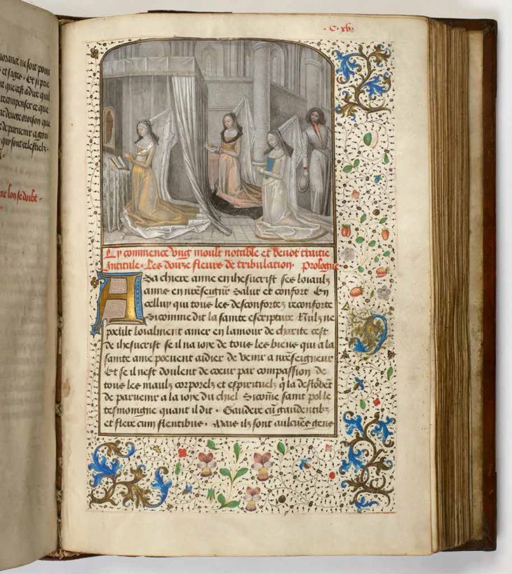 Margaret of York, duchess of Burgundy, at prayer, from a compilation of French devotional texts (1475) commissioned by Margaret, written in Ghent by David Aubert and illuminated by the Master of Mary of Burgundy