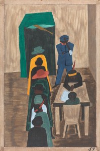The Migration Series, Panel No. 59: In the North they had the Freedom to Vote (1940–41), Jacob Lawrence. The Phillips Collection, Washington, D.C.