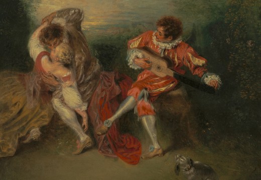 The Surprise (La Surprise)(detail; c. 1718-1719), Jean Antoine Watteau.