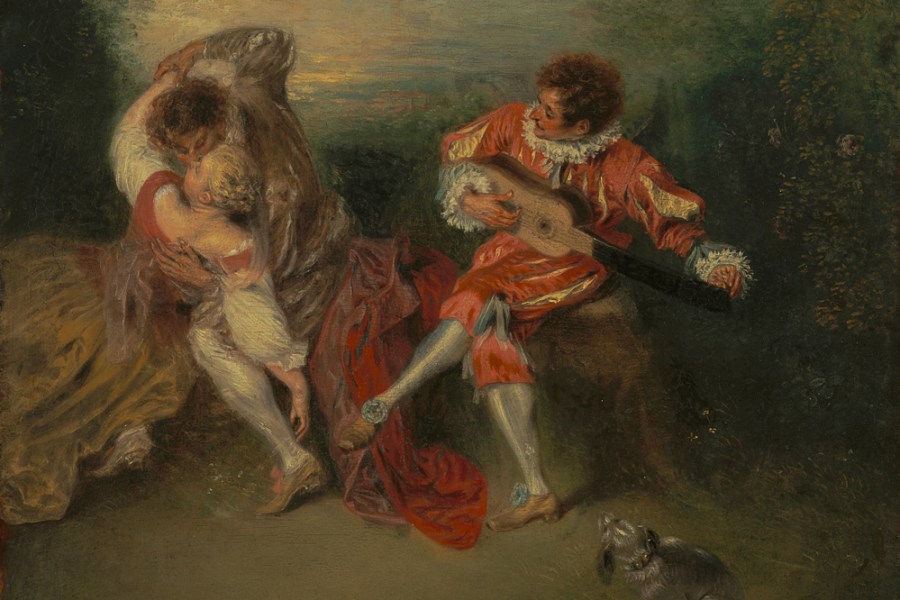 The Surprise (La Surprise)(detail; c. 1718-1719), Jean Antoine Watteau.