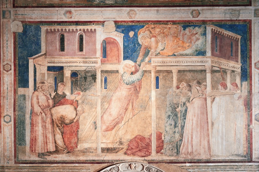 Detail from Giotto's John the Evangelist fresco at the Peruzzi Chapel in Santa Croce, Florence