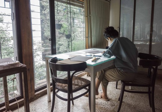 Shilpa Gupta photographed in her studio in Mumbai