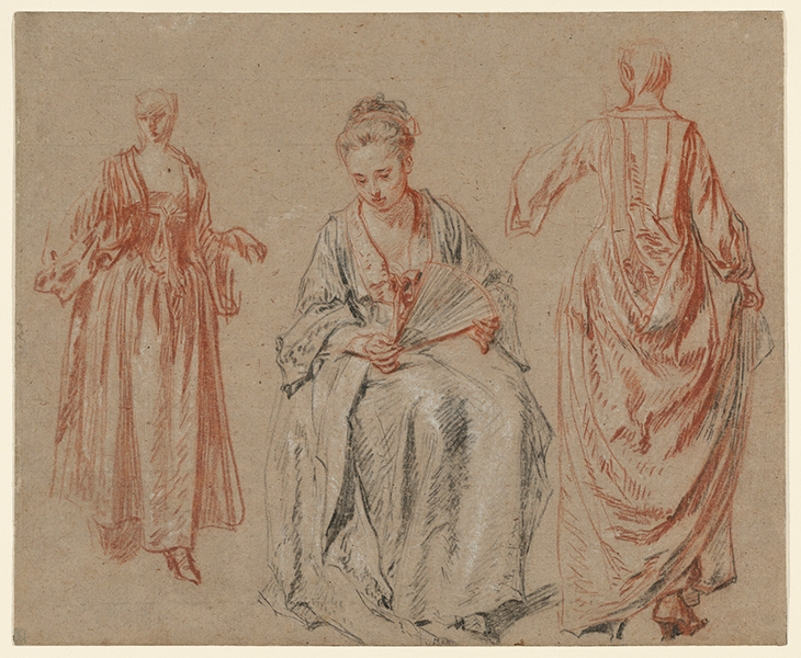 Studies of Three Women (1716-1717), Jean Antoine Watteau. The J. Paul Getty Museum.