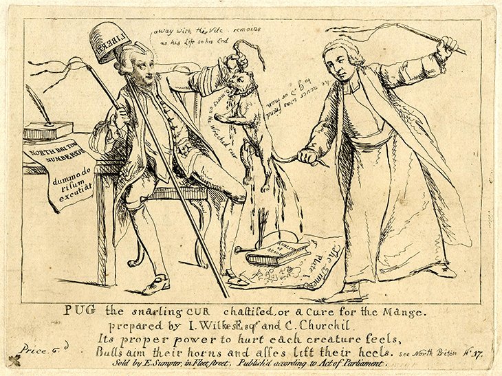 Anonymous satirical print, commissioned by John Wilkes and Charles Churchill in 1763.