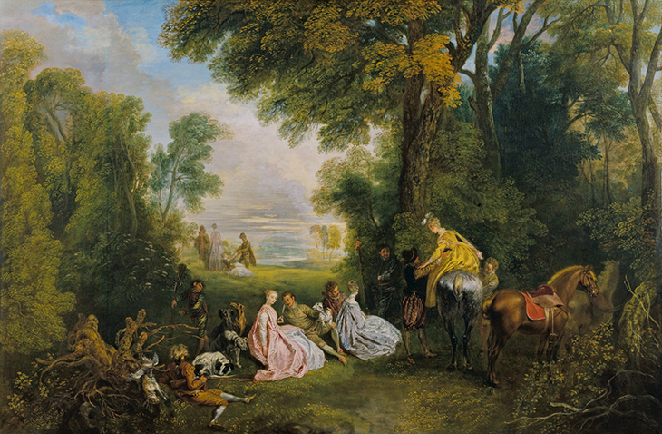 Rendez-vous de chasse (c. 1717–18), Jean-Antoine Watteau. The Wallace Collection, London