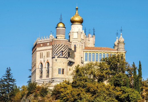 The Rocchetta Mattei, begun by Count Cesare Mattei (1809–96) in 1850.