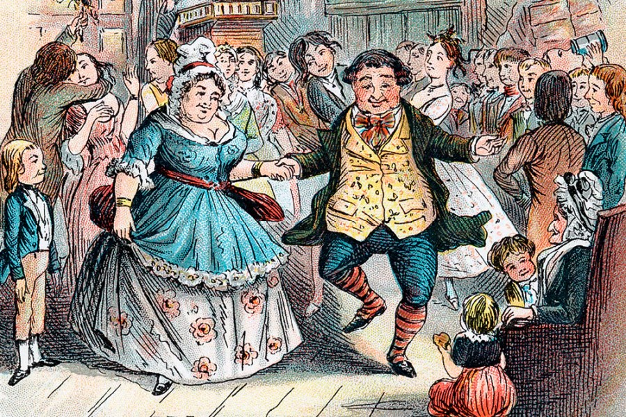 Ghost of Christmas parties past – Mr Fezziwig's Ball by John Leech, from Charles Dickens' 'A Christmas Carol' (1843).