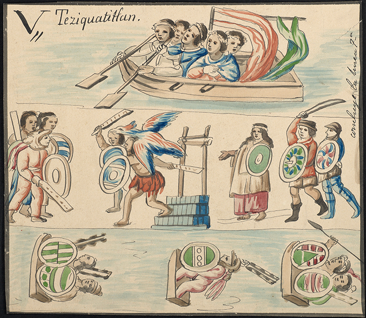 Scene V, Teziquatitlan from Lienzo de Tlaxcala