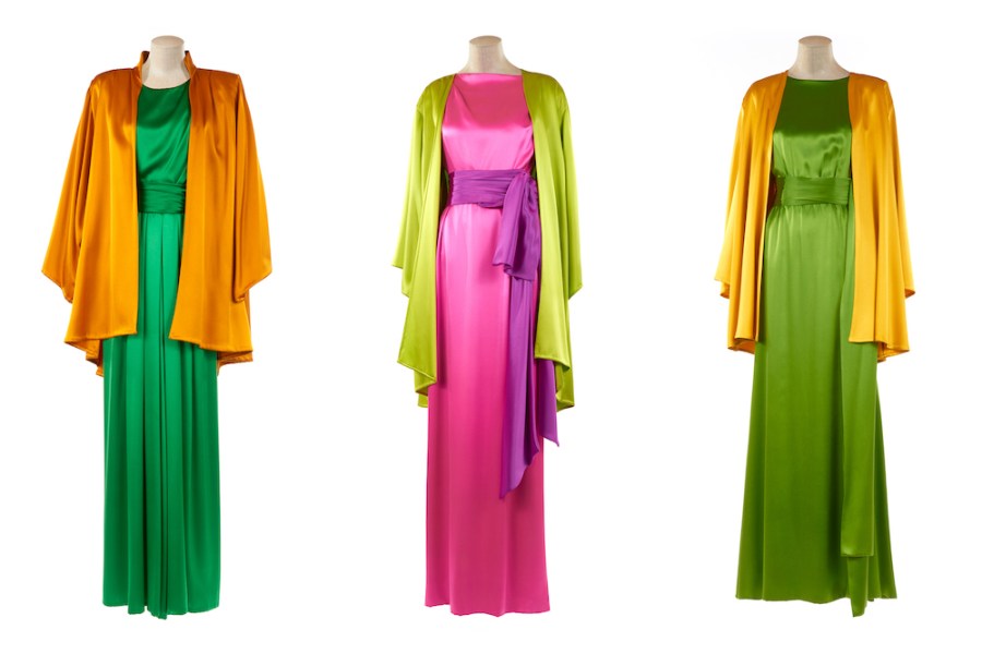 Three ensembles by Yves Saint Laurent from 1992.