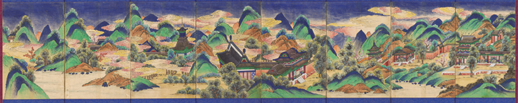 Imaginary Painting of Chinese Palaces on Ten-panel Folding Screen (late 19th/early 20th century). National Palace Museum of Korea, Seoul