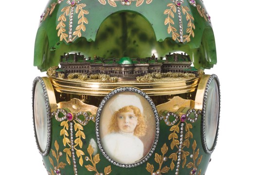 The Alexander Palace Egg (1908; detail), Henrik Wigström for Fabergé. Moscow Kremlin Museums.