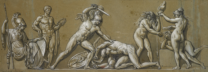 Frieze in the Antique Style: Death of a Hero (1780), Jacques-Louis David. Musée de Grenoble.