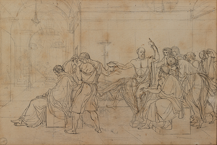 The Death of Socrates (c. 1786), Jacques-Louis David. Metropolitan Museum of Art, New York.
