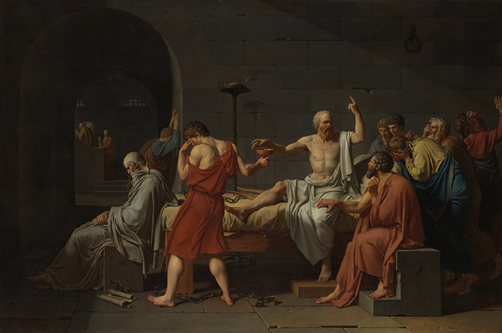 The Death of Socrates (1787), Jacques-Louis David. The Metropolitan Museum of Art, New York.