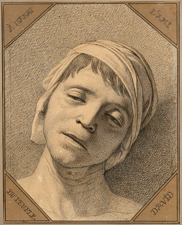 The Head of the Dead Jean-Paul Marat (1793), Jacques-Louis David. Musée National des Châteaux de Versailles et de Trianon.