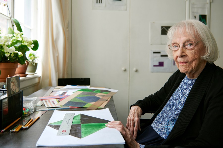 Carmen Herrera in her studio in 2015.