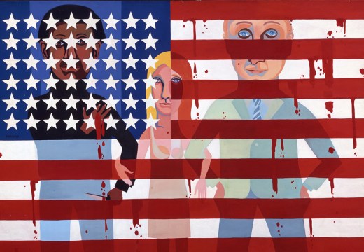 American People Series #18: The Flag Is Bleeding (detail; 1967), Faith Ringgold.