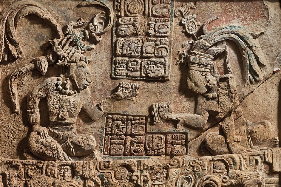 Lintel 1 from Laxtunich (773), Guatemala. Current location unknown.