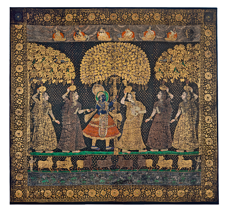 Pichhvai temple cloth depicting the Dana Lila festival (detail), 19th century. Francesca Galloway (price on application)