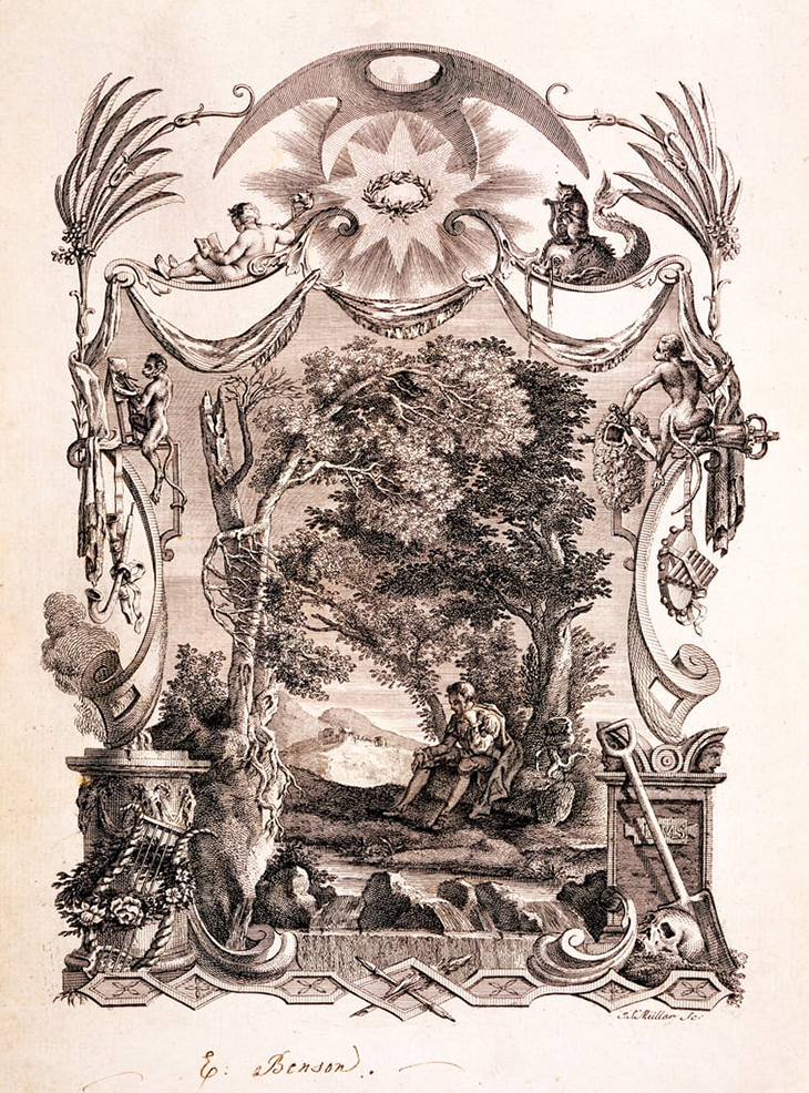 Plate by Thomas Bentley from Designs by Mr. R. Bentley, for Six Poems by Mr. T. Gray (1753) 