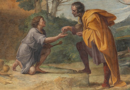 Saint Didacus receiving Alms (detail; 1604–05), Annibale Carracci and Francesco Albani.