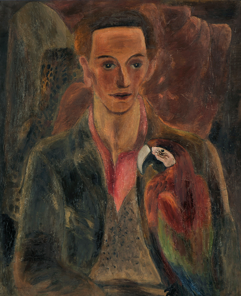 Portrait of Cedric Morris (Man with Macaw)