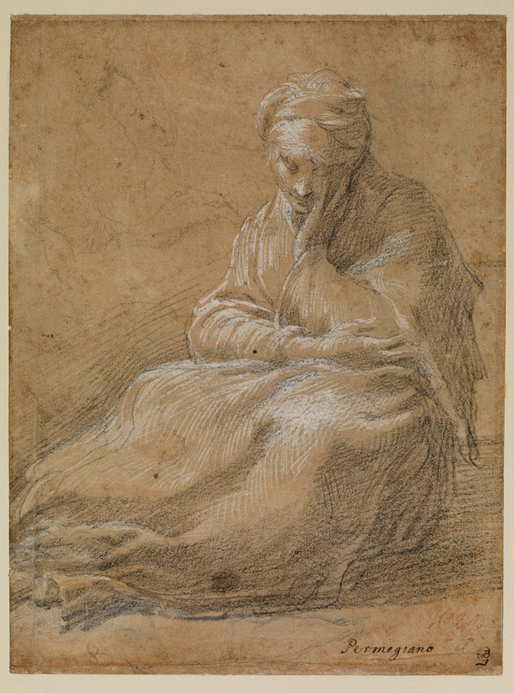 Woman seated on the ground, Parmigianino. Courtauld Gallery, London