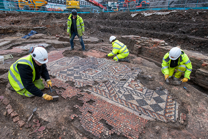 Southwark mosaic. Photo: Andy Chopping; © Museum of London Archaeology