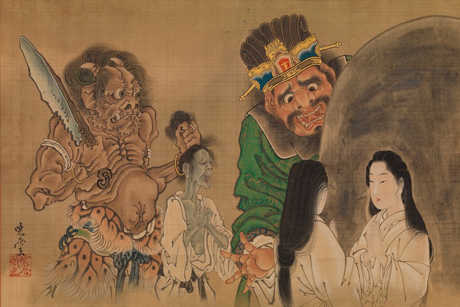 A Beauty in Front of King Enma's Mirror (1871–89), Kawanabe Kyosai.