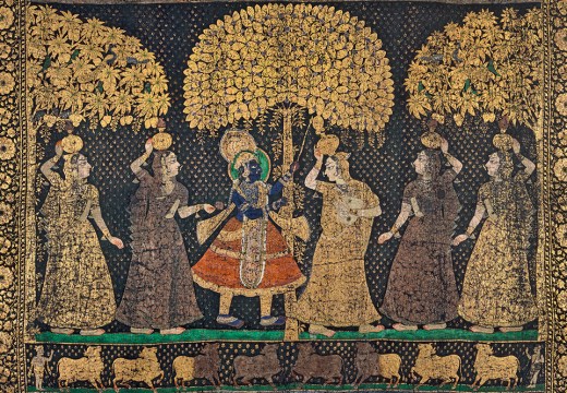 Pichhvai temple cloth depicting the Dana Lila festival, 19th century. Francesca Galloway (price on application)