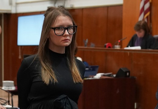 The real thing: Anna Sorokin being led away after being sentenced in May 2019 following a conviction for multiple counts of grand larceny and theft of services.