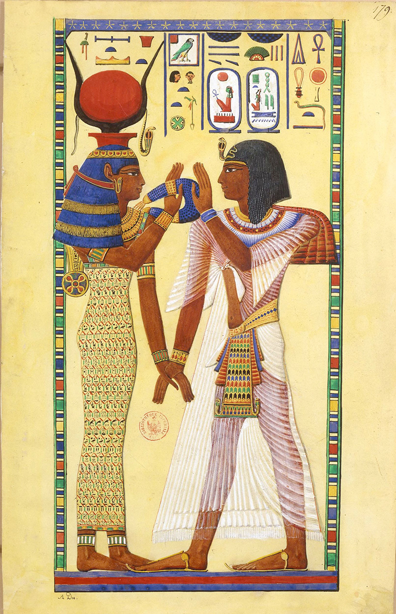 Monuments of Egypt and Nubia. Seti I and Hathor (c. 1835–45). Photo: © BnF, Paris; courtesy Bnf department of manuscripts